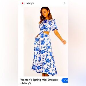 Petal and Pup blue and white dress